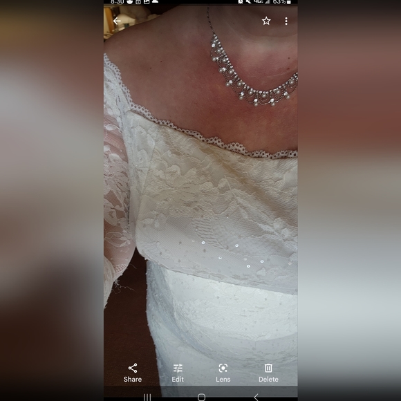 NEW IVORY OFF SHOULDER LACE & SEQUIN WEDDING DRESS 18 PLUS 18X - Picture 2 of 3